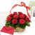 RED ROSE BASKET WITH GREETING CARD